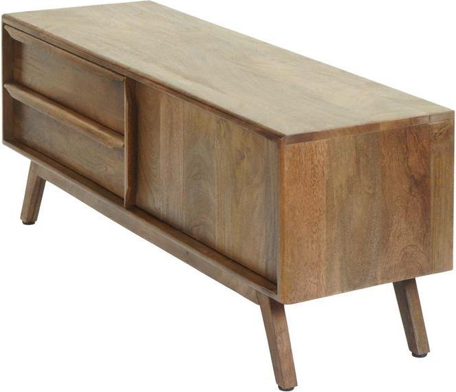 Actual product image Mendler TV rack HWC-L96, solid mango wood 46x110x35cm