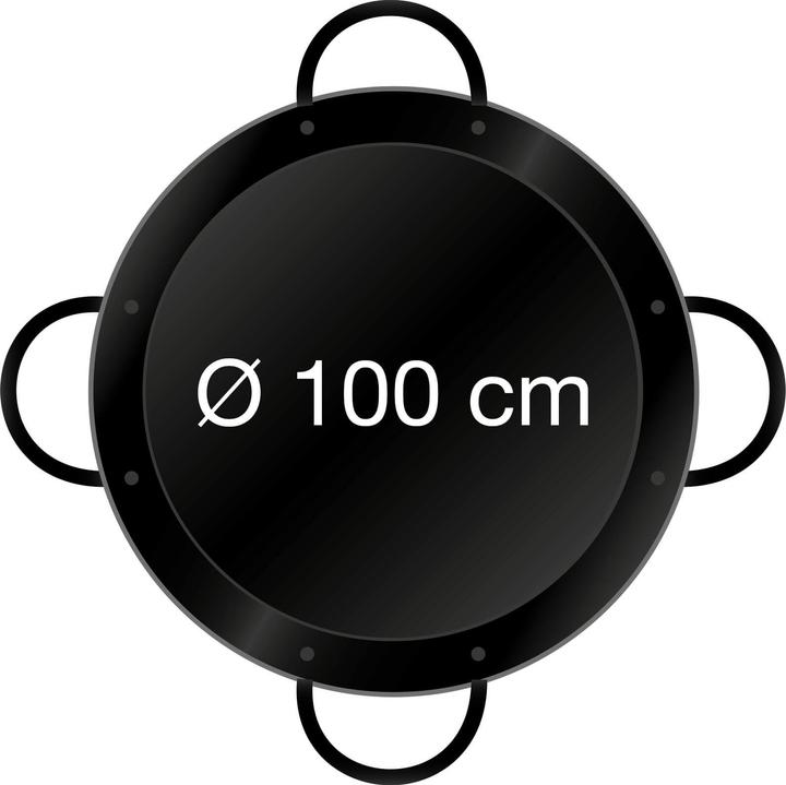 Produktbild All'Grill Paella-Pfanne emailliert Ø 100 cm mit 4 Griffen (100 cm, Paella Pfanne, Emaille, Stahl)
