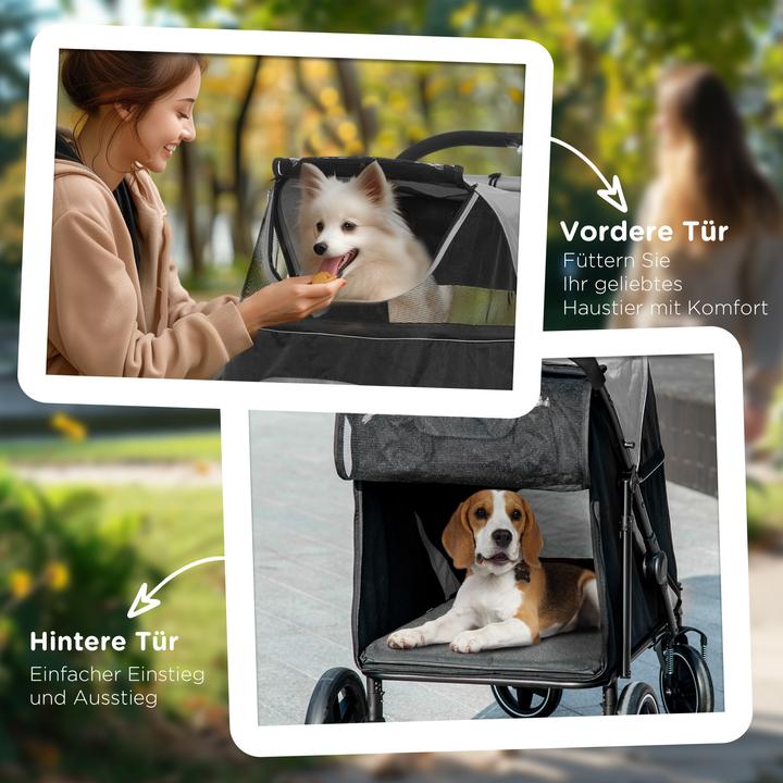 Immagine prodotto PawHut Passeggino per cani con due guinzagli di sicurezza (Cane)