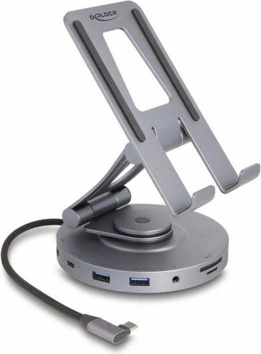 Actual product image Delock Tablet and Notebook Docking Station 4K with Integrated Mount - HDMI / USB / Hub / SD / Mi (USB-C, 2 Ports)