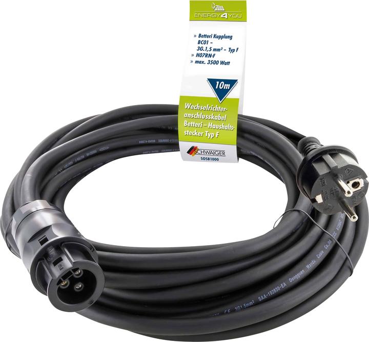 Actual product image Schwaiger Inverter connection cable Betterie->Schuko 10m