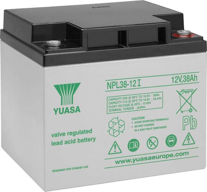 Actual product image Yuasa NPL38-12I Lead battery 12 Volt, 38Ah with M5 connection (12 V, 38 Ah)
