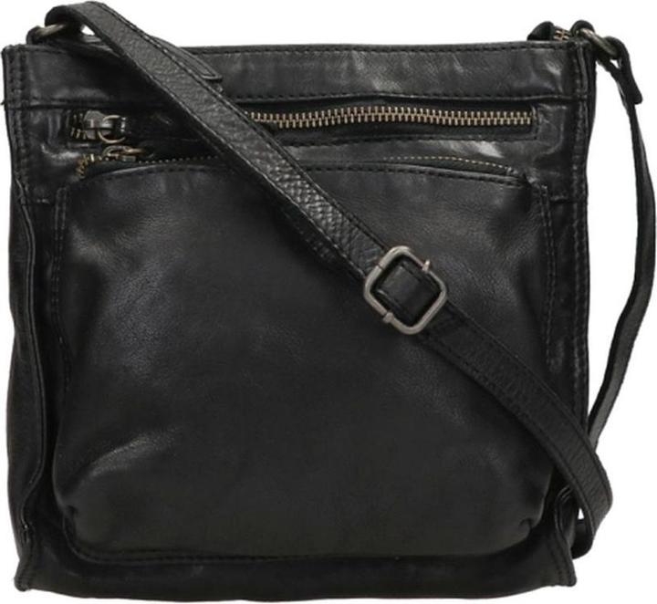 Bear Rock Bären Design Medium Crossbodybag / Umhängetasche Damen - Leder - Davita - Schwarz
