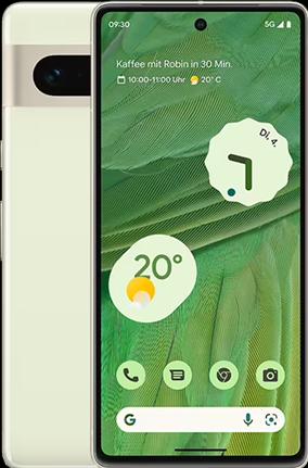 Produktbild Google Pixel 7 (256 GB, Lemongrass, 6.30", SIM + eSIM, 50 Mpx, 5G)