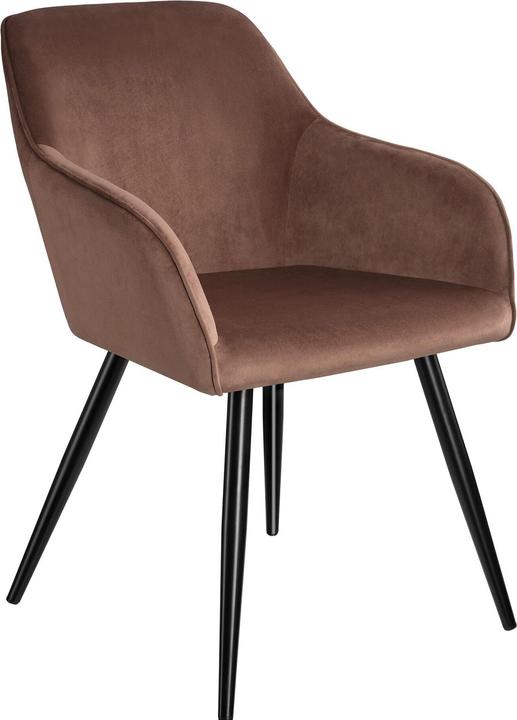 Produktbild tectake Stuhl Marilyn Samtoptik, schwarze Stuhlbeine