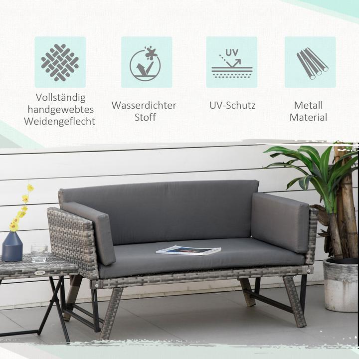 Actual product image Outsunny Garden Sofa with Folding Armrests