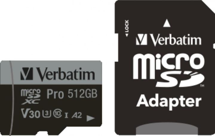 Immagine prodotto Verbatim Pro (512 GB, microSDXC, U3, UHS-I)
