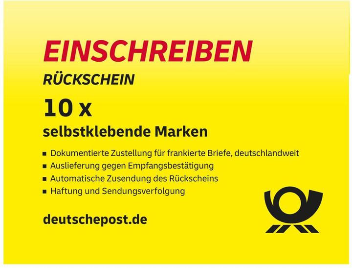 Actual product image Deutsche Post 10 €2.65 Self-adhesive registered postage stamps (10 x)