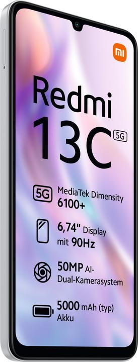 Immagine prodotto Xiaomi Redmi 13C 5G (128 GB, Argento stellato, 6.74", Doppia SIM, 50 Mpx, 5G)