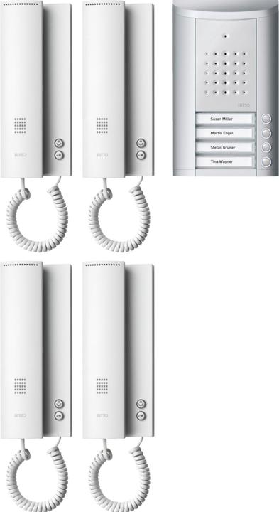 Produktbild Schneider Electric 4 Familien TürSprechanlagenSet weiss (Kabelgebunden)