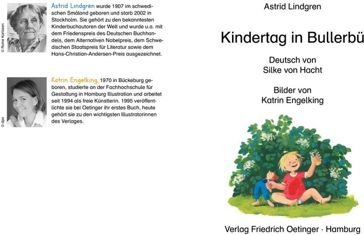 Produktbild Kindertag in Bullerbü (Deutsch, Astrid Lindgren, Katrin Engelking, Silke von Hacht, 2019)