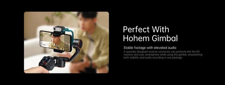 Image du produit Hohem MIC 01 Microphone Lavalier sans fil, TYPE C (2TX+1RX) Noir (Smartphone)