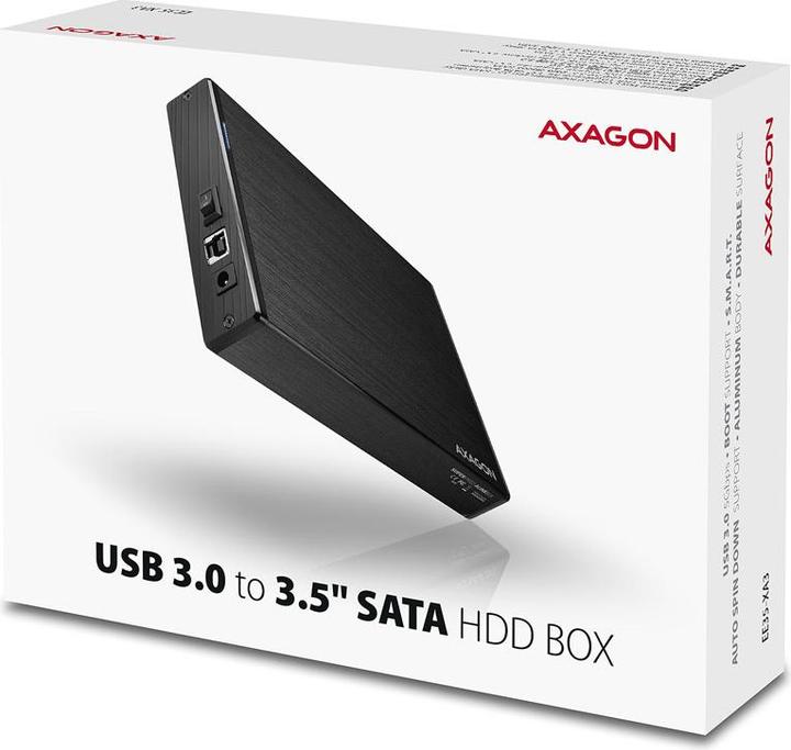 Actual product image Axagon EE35-XA3 - HDD Enclosure - 3.5 Inch - SATA - Serial ATA II - Serial ATA III - 5 Gb (3.5")
