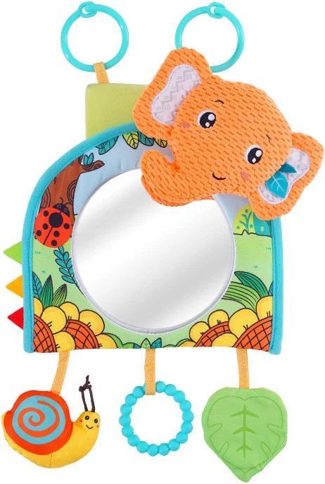 Activity Board Jouet de siège de voiture avec miroir pour bébé, jouet de dentition derrière le siège de voiture