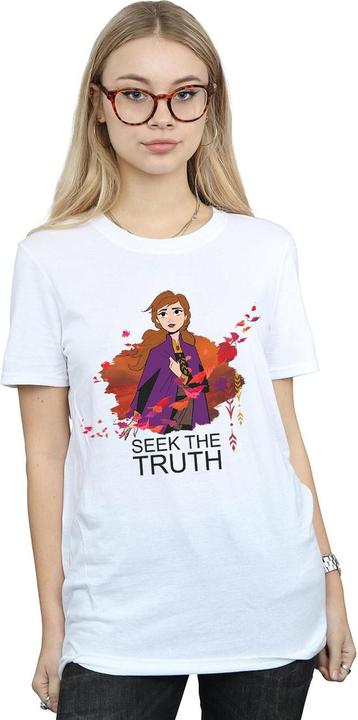Actual product image Disney Womens/Ladies Frozen 2 Anna Seek The Truth Wind Cotton Boyfriend T-Shirt (5XL)