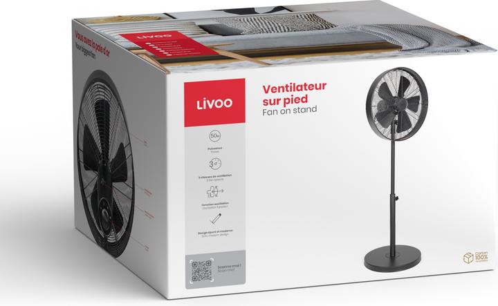 Actual product image Livoo Fan on stand (64 dB)