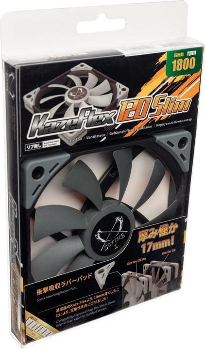 Actual product image Scythe PC fan Kaze Flex 120 Slim 1800 (120 mm, 1 x)