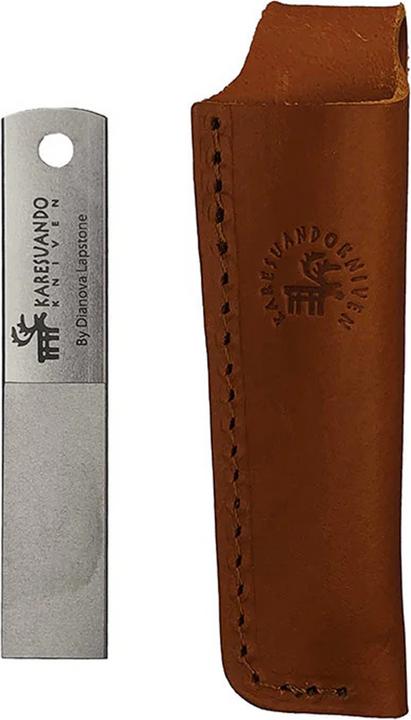 Actual product image Karesuandokniven Dianova Lapstone Diamond Sharpening Stone with Leather Sheath