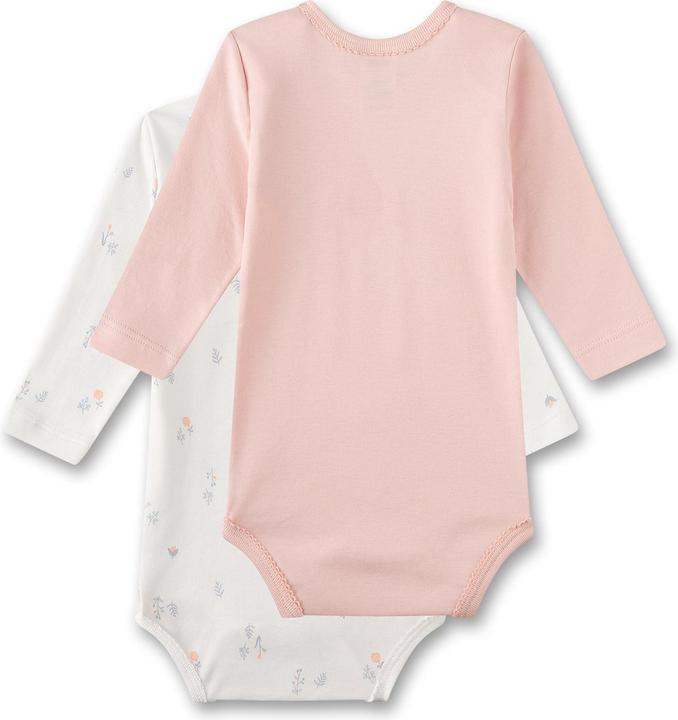 Actual product image Sanetta Body 2-pack long sleeve and white with flowers (68)