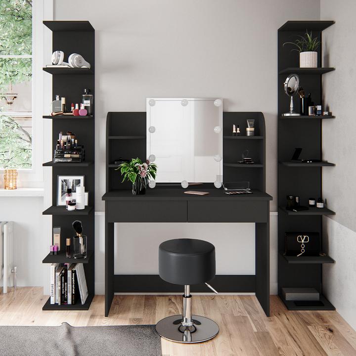 Produktbild Vicco Wandregal Paolo, Schwarz, 28 x 190 cm 2er Set