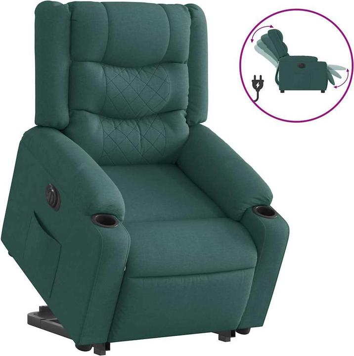 Image du produit VidaXL Fauteuil de massage électrique avec fonction releveur Vert foncé Tissu