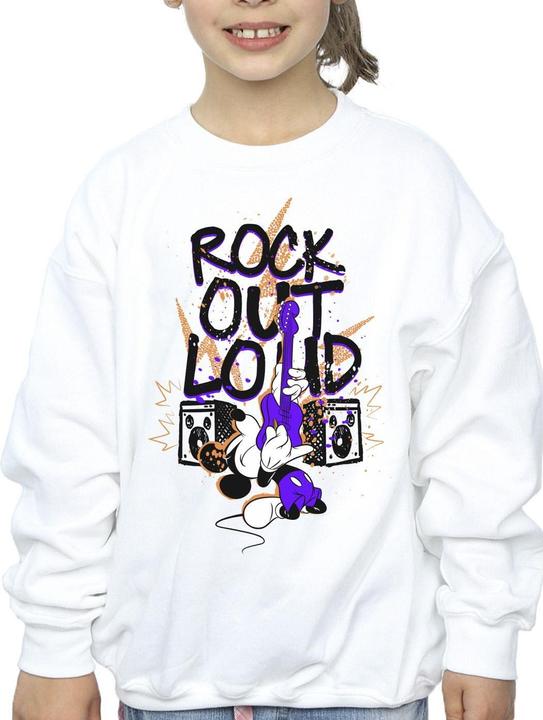 Actual product image Disney Girls Mickey Mouse Rock Out Loud Sweatshirt (140, 146)