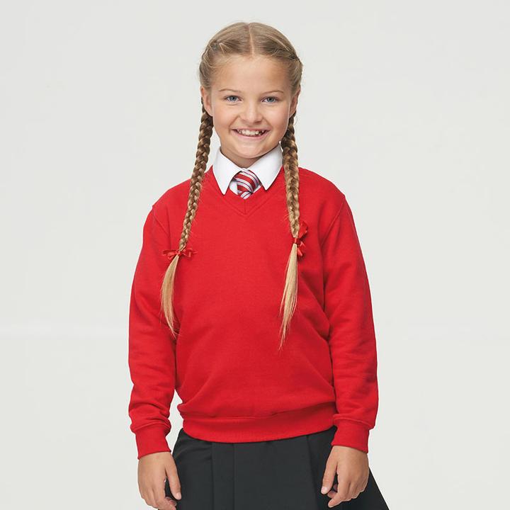 Produktbild Awdis Academy Junior Schul Sweatshirt mit VAusschnitt (104)