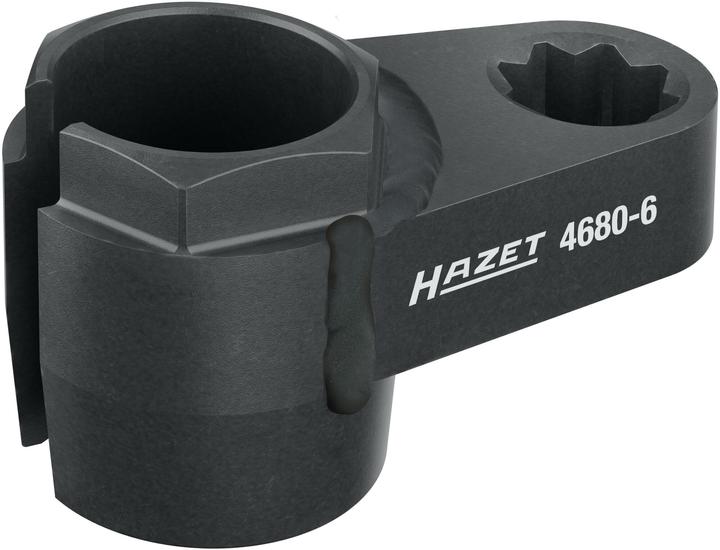 Actual product image HAZET Exhaust probe socket 4680-6 ∙ Double square, hollow 12.5 mm (1/2 inch) ∙ Outside hexagon prof…