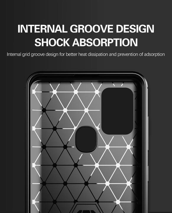 Image du produit Cadorabo TPU Ultra Slim carbon edelstahl Combi Cover (Samsung Galaxy A21s)