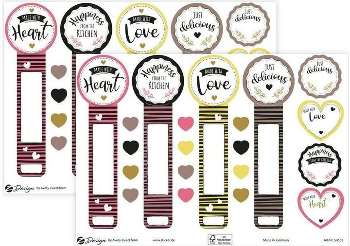 Actual product image Avery Motif sticker A5 KITCHEN seal sticker