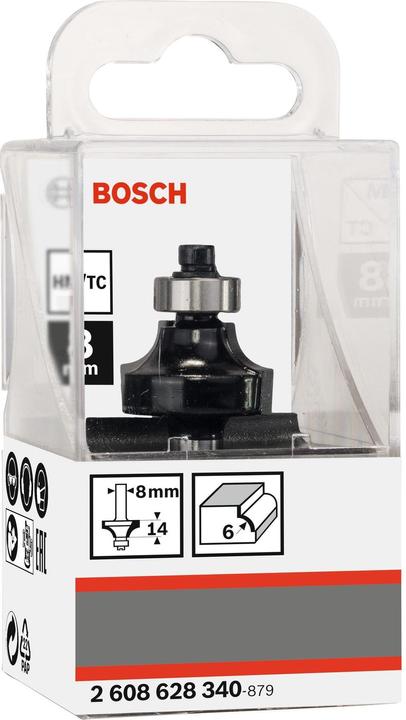 Image du produit Bosch Professional Zubehör Fraise à arrondir 8 mm, R1 6 mm, L