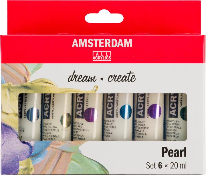 Produktbild Talens Amsterdam Starter Set (Perlweiss, Perlgelb, Perlrot, Perlgrün, Perlblau, Perlviolett, 120 ml)