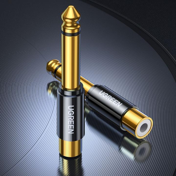 Actual product image Ugreen 6.35 mm jack plug to RCA cinch socket adapter (Jack adapter)