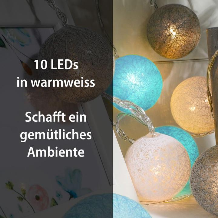 Produktbild Hermex 2.2m LED Lichterkette Ball Leuchtkette Kugel Lichtgirlande Dekoration (2.20 m)