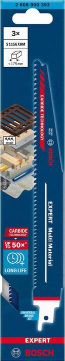 Immagine prodotto Bosch Professional Zubehör Lama per sega alternativa EXPERT 'Multi Material' S 1156 XHM, 3 pezzi