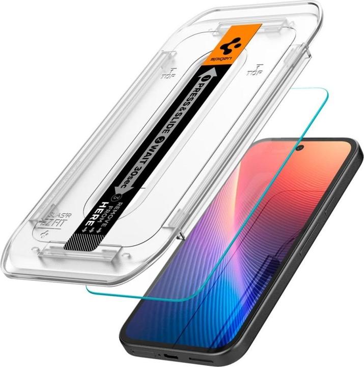 Image du produit Spigen EZ Fit Gehärtetes Glas Clear Displayschutzfolie mit Einbaurahmen Google Pixel 9a (2 pièce(s), Google Pixel 9a)