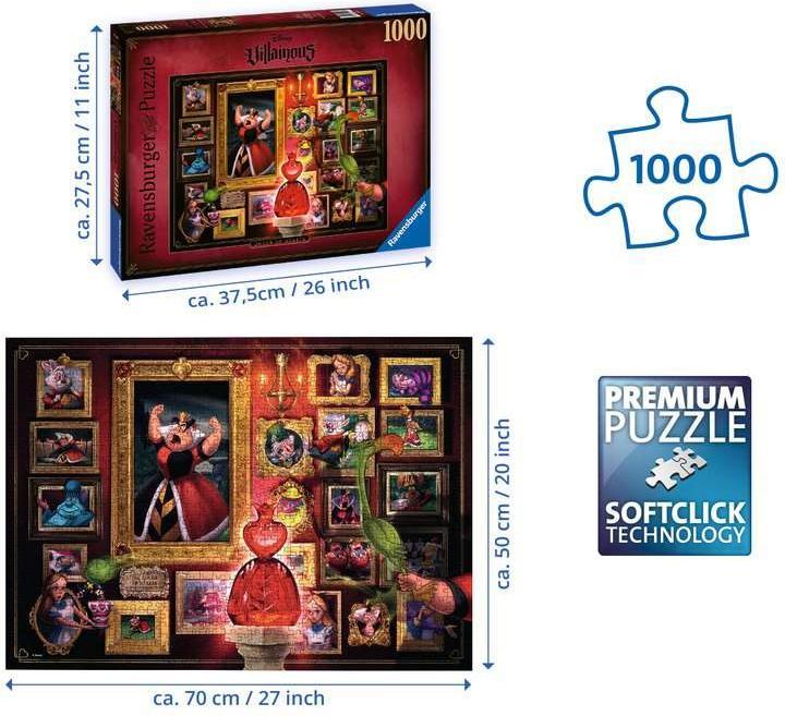 Actual product image Ravensburger Disney Villainous: Queen of Hearts (1000 pieces)