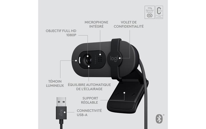 Image du produit Logitech Brio 105 Full HD 1080p Webcam - GRAPHITE - B2B (2 Mpx)
