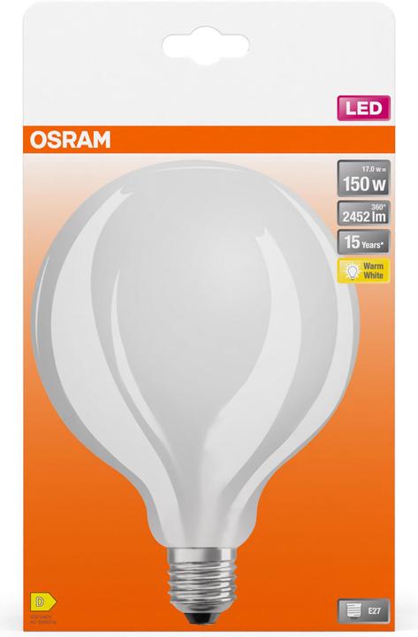 Produktbild Osram Led Retrofit Classic Globe125 (E27, 17 W, 2452 lm, 1 x, D)