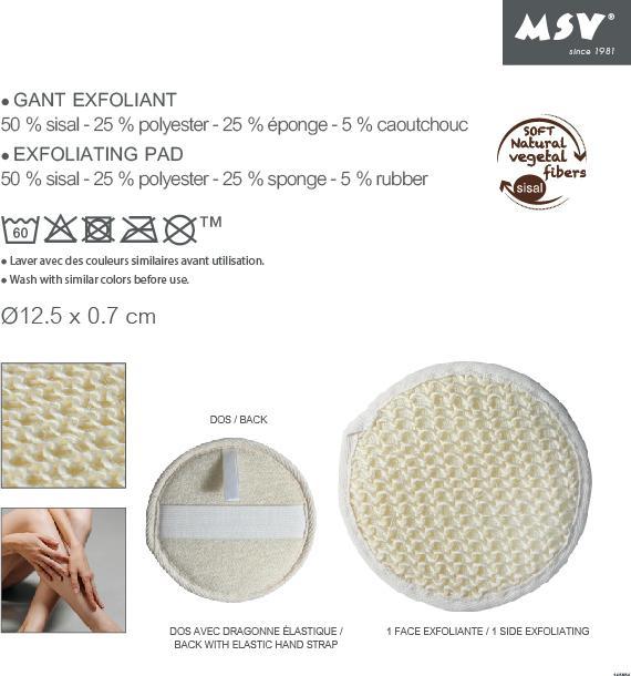 Produktbild MSV Peelingschwamm aus Sisal 15 x 12.5 cm, Weiss