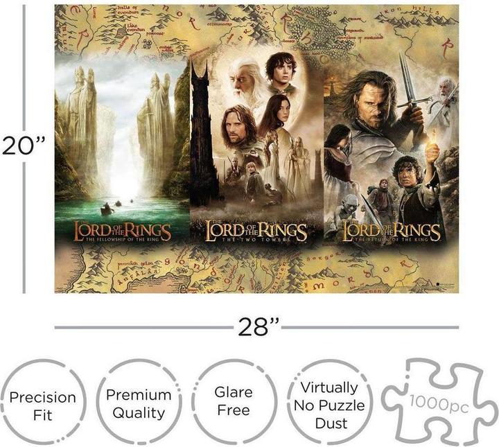 Actual product image Aquarius Lord of the Rings Triptych (Puzzle) (1000 pieces)