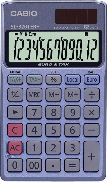 Actual product image Casio Pocket watch SL-300VER/SL-320TER+ SL320TER+ Solar, 12-digit light blue (Batteries)