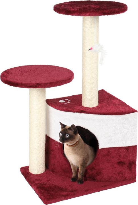 Produktbild Wiltec Kratzbaum Rot 71cm Katzenkratzbaum Katzenbaum Kletterbaum Katze (71 cm, Rot)