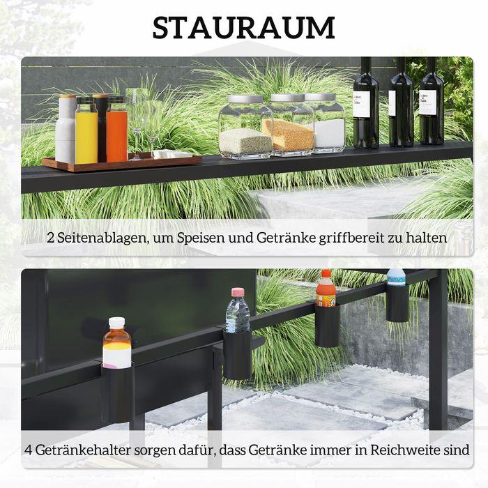 Produktbild Swisshandel24 Grillpavillon 250x160x250 cm wasserdicht Doppelschichtdach, Schwarz (250 cm, 160 cm)