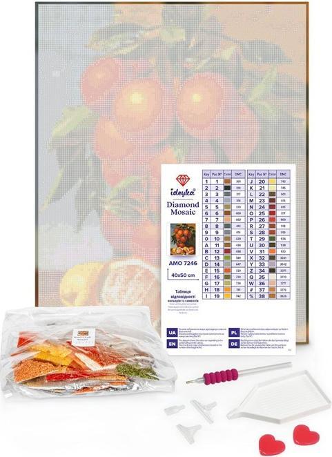 Productafbeelding Ideyka Diamond Painting - Dorp aan het meer met lijst 40 x 50 cm