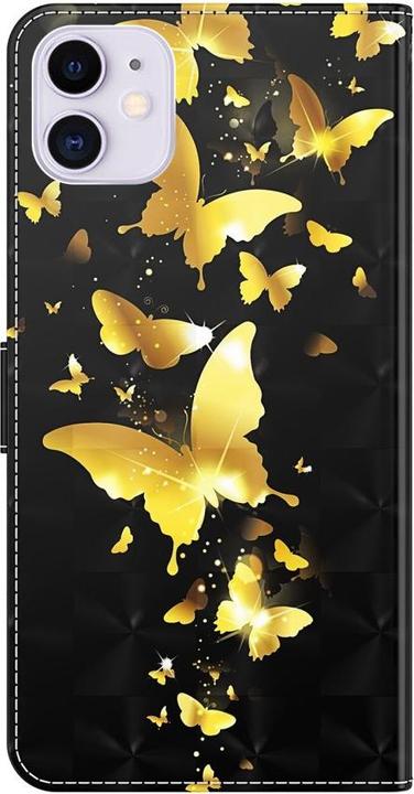 Image du produit Cover-Discount iPhone 13 mini - Étui effet paillettes papillon or (Apple iPhone 13 mini)