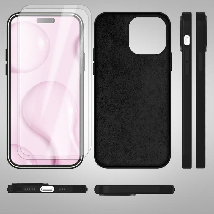 Actual product image Nalia Liquid silicone case with MagSafe function & 2x display protection glass (Apple iPhone 14 Pro)