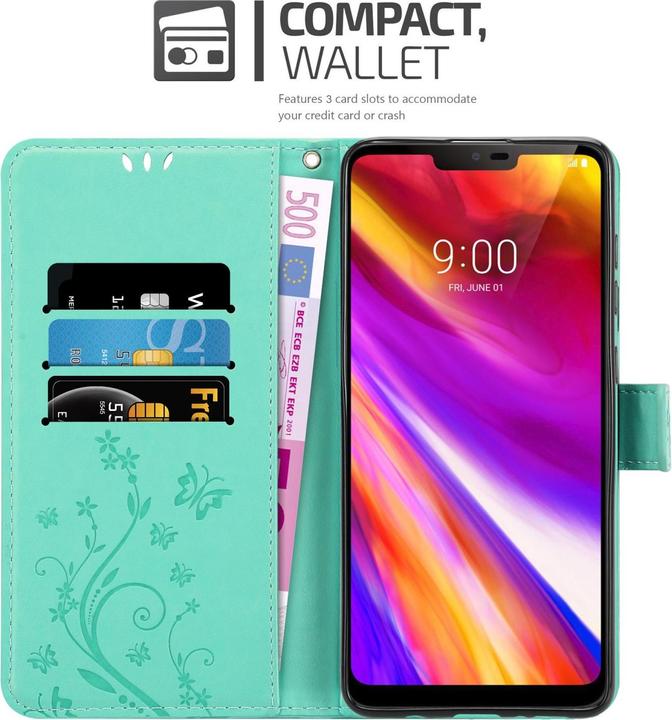 Produktbild Cadorabo Flower Book Hülle für LG G7 ThinQ / FIT / ONE (LG G7 Fit, OnePlus X, LG G7 ThinQ)