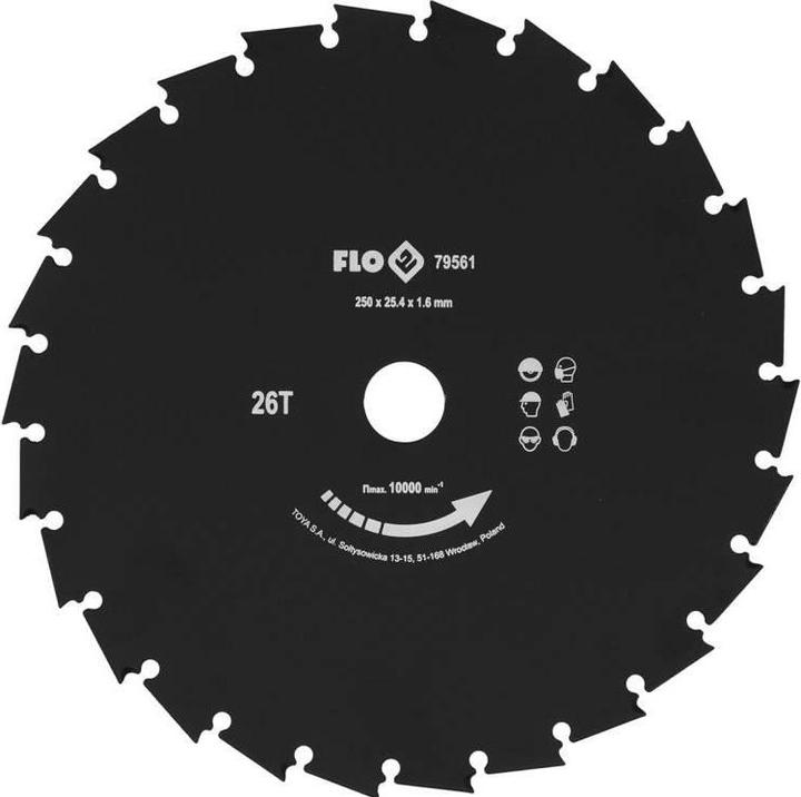 Image du produit Toya Lame d'arrachage Flo pour débroussailleuse, diamètre : 255 mm (25,5 cm), prise : 25,4 mm, 26 dents