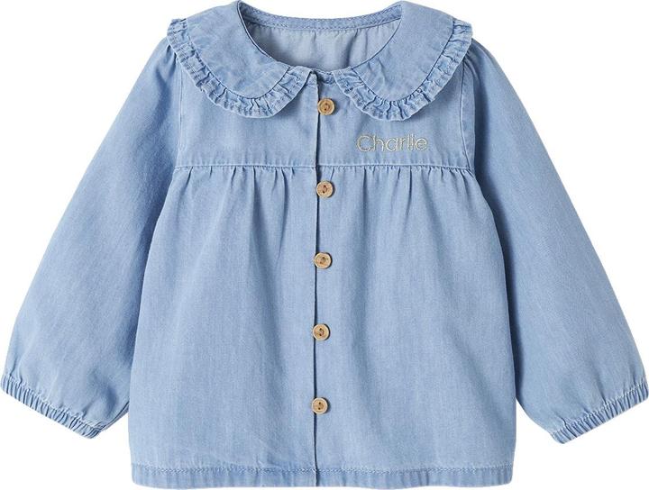 Image du produit Vertbaudet Blouse bébé en denim léger personnalisable (62)